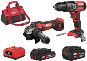 Kit 2 Outils SKIL 20V Perceuse-visseuse percussion + Meuleuse Ø115 FDS - 2 batteries + chargeur + sac - FIN DE SERIE