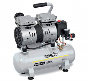 Compresseur silencieux 6L 0,75HP 8 bar - sans huile, sans entretien