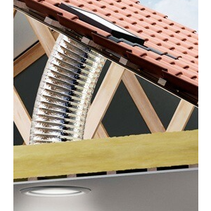 Conduit lumière flexible TWF OK14 2010 raccord intégré velux pour tuiles jusqu''à 120mm