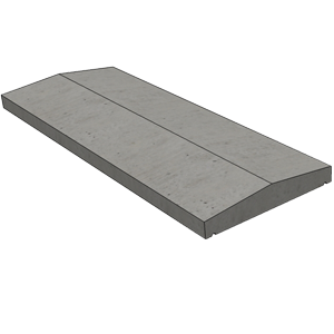 Couvre mur béton DELTA 35x50cm gris 2 pentes