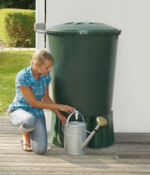 Cuve à eau cylindrique 510L verte Ø 100cm x H110cm