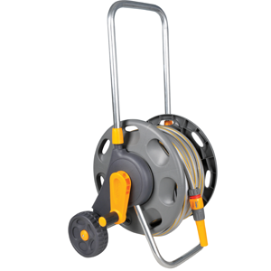 Dévidoir chariot équipé - tuyau 30m Ø15m Ø15mm + accessoires - à monter Hozelock