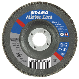 Disque lamelles MISTERLAM Ø125 grain 60 support fibre