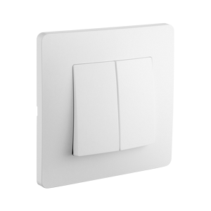 Double interrupteur va-et-vient CALY blanc