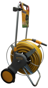 Dévidoir chariot métal équipé - tuyau 30 - tuyau 30m Ø19mm + accessoires Hozelock