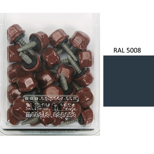 Kit 25 vis couture 4,8x20 + rondelles Bleu RAL5008