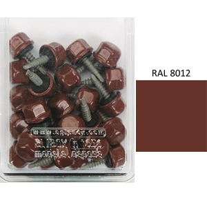 Kit 25 vis couture 4,8x20 + rondelles Rouge RAL8012