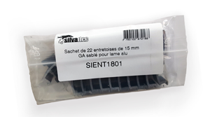 Sachet de 22 entretoises GA sablé 15mm pour lames clôture écran alu Silvadec
