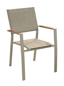 Fauteuil de jardin empilable Games crème/chêne