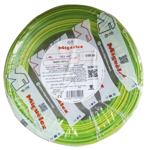 Fil HO7VU 2.5mm² Vert/jaune - 100m