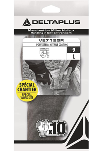Gants travaux précision milieu humide T9 - lot 10 paires