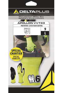 Gants de manutention APOLLON T9 - spécial chantier - lot 6 paires