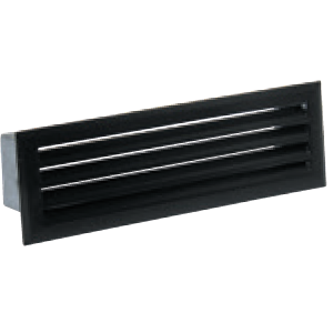 Grille décompression lamelles 195x60mm avec précadre - noir