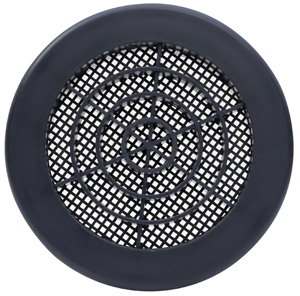 Grille ronde PVC gris anthracite Ø147 à clipser avec moustiquaire