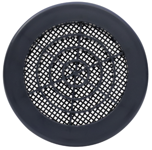 Grille ronde PVC gris anthracite Ø103 à clipser avec moustiquaire