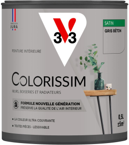 Peinture COLORISSIM Satin 0,5L Gris Béton