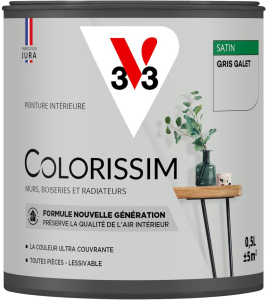 Peinture COLORISSIM Satin 0,5L Gris Galet