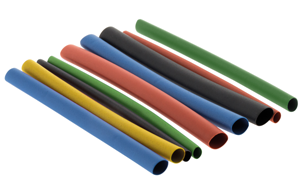 280 gaines thermorétractables L.40mm 5 coloris - Diam mini 0,5mm-maxi 4mm