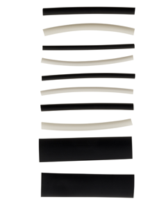 10 gaines thermorétractables L.80mm noir/ blanc