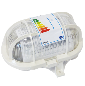 Hublot ovale 60W à vis E27 IP44 + Grille de protection