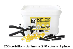 Kit DOGA standard pour joints 1mm (250 croisillons + 250 cales + 1 pince) 208814
