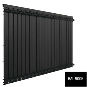 Kit d'occultation 1m23 Noir UNIVERSEL maille 55mm - Ral 9005
