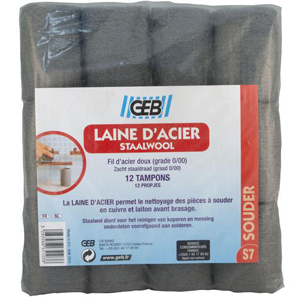 Laine acier sachet 12 tampons