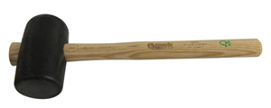 Maillet en caoutchouc noir 500g manche frêne Ø65