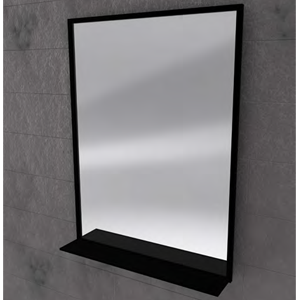 Miroir aluminium black 60x80 STEEL avec tablette