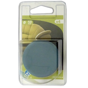Patin rond adhésif PTFE bleu Ø50 - 4 pces