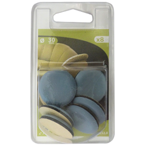 Patin rond adhésif PTFE bleu Ø30 - 8 pces