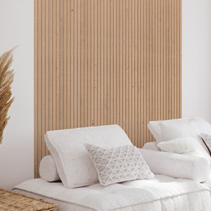 Lot 2 panneaux décoratifs Pepper oak sur fond blanc - lattes MDF - px 2m50x0m28 ép.20mm soit 0,70m²/px