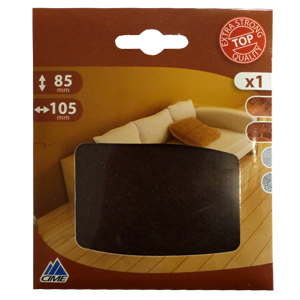 Patin rectangulaire feutre brun 85x105 - 1 pce