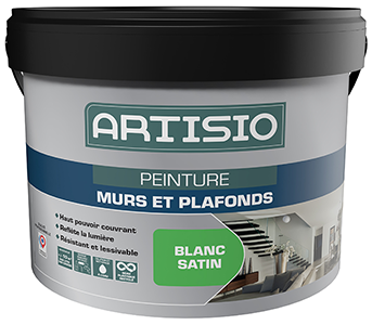 Peinture acrylique satin blanc ARTISIO 10L