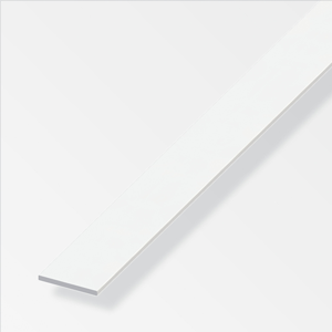 Plat PVC blanc 40x3mm L.2,5m