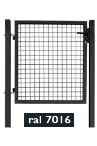 Portillon  Garden Plus  GRIS 100x175 + serrure - maille 50x50mm - Poteaux carrés 60mm - FILIAC