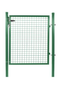 Portillon VERT 100x100 + serrure - maille 50x50mm - Poteaux ronds 60mm - FILIAC