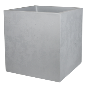 Pot carré BASALT Gris Béton 57L 49.5x49.5x49.5cm double paroi + zone de rétention d'eau - FIN DE SERIE