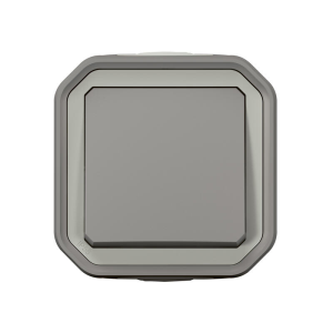Bouton poussoir PLEXO gris IP55