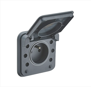 Prise 2P+T étanche IP55 CYKLONE encastrée anthracite