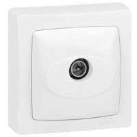 Prise TV simple saillie blanc