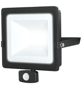 Projecteur LED Noir 2400lm + détecteur 30W 4000K IP65 fin de serie