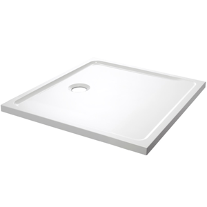 Receveur TANGO extra plat 90x90cm Blanc en résine H35mm - Evacuation Ø90mm