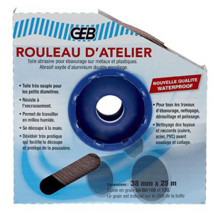 Rouleau atelier waterproof 25mx38mm Grain 80