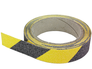 Ruban adhésif antidérapant noir / jaune 25mmx5m