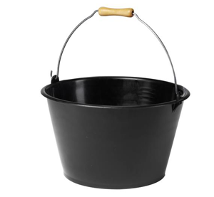 Seau à vendange 15,5L noir poignée bois