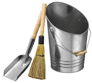 Seau à pellets + balayette + pelle - FIN DE SERIE