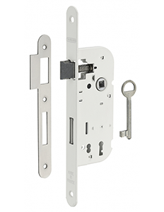 Serrure à encastrer pêne dormant 1/2 tour axe 40mm 1 clé