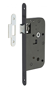 Serrure à encastrer bec de cane axe 40mm noire