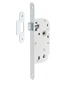 Serrure à encastrer bec de cane axe 40mm époxy blanc